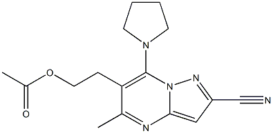 2-[2-cyano-5-methyl-7-(1-pyrrolidinyl)pyrazolo[1,5-a]pyrimidin-6-yl]ethyl acetate 结构式