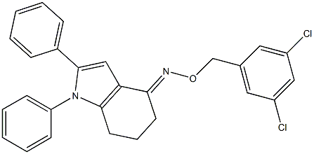 1,2-diphenyl-1,5,6,7-tetrahydro-4H-indol-4-one O-(3,5-dichlorobenzyl)oxime 结构式