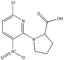 1-(6-chloro-3-nitro-2-pyridinyl)-2-pyrrolidinecarboxylic acid 结构式