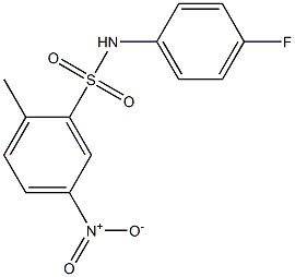 N1-(4-fluorophenyl)-2-methyl-5-nitrobenzene-1-sulfonamide 结构式