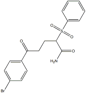 5-(4-bromophenyl)-5-oxo-2-(phenylsulfonyl)pentanamide 结构式