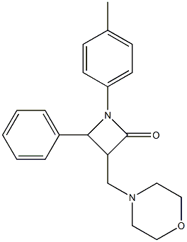 1-(4-methylphenyl)-3-(morpholinomethyl)-4-phenyl-2-azetanone 结构式