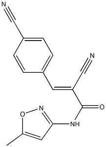 N1-(5-methylisoxazol-3-yl)-2-cyano-3-(4-cyanophenyl)acrylamide 结构式