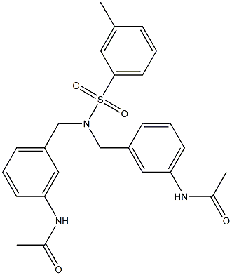 N-[3-({[3-(acetylamino)benzyl][(3-methylphenyl)sulfonyl]amino}methyl)phenyl]acetamide 结构式