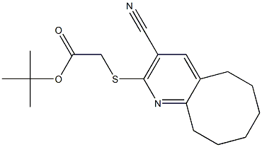 tert-butyl 2-[(3-cyano-5,6,7,8,9,10-hexahydrocycloocta[b]pyridin-2-yl)sulfanyl]acetate 结构式