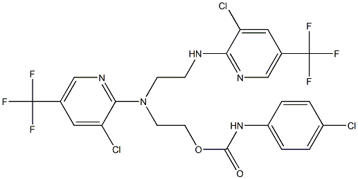 2-[[3-chloro-5-(trifluoromethyl)-2-pyridinyl](2-{[3-chloro-5-(trifluoromethyl)-2-pyridinyl]amino}ethyl)amino]ethyl N-(4-chlorophenyl)carbamate 结构式