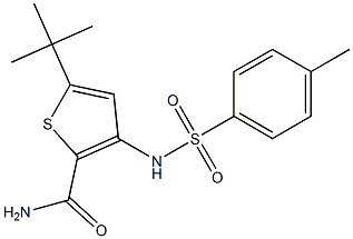 5-(tert-butyl)-3-{[(4-methylphenyl)sulfonyl]amino}thiophene-2-carboxamide 结构式