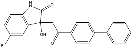 3-(2-[1,1'-biphenyl]-4-yl-2-oxoethyl)-5-bromo-3-hydroxy-1,3-dihydro-2H-indol-2-one 结构式