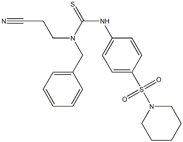 N-benzyl-N-(2-cyanoethyl)-N'-[4-(piperidinosulfonyl)phenyl]thiourea 结构式