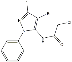 N-(4-bromo-3-methyl-1-phenyl-1H-pyrazol-5-yl)-2-chloroacetamide 结构式