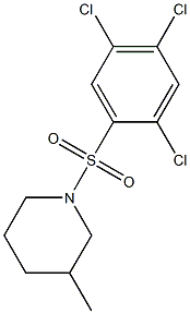 3-methyl-1-[(2,4,5-trichlorophenyl)sulfonyl]piperidine 结构式