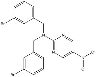 N,N-bis(3-bromobenzyl)-5-nitro-2-pyrimidinamine 结构式