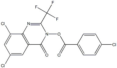 6,8-dichloro-3-[(4-chlorobenzoyl)oxy]-2-(trifluoromethyl)-4(3H)-quinazolinone 结构式