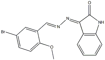 3-[2-(5-bromo-2-methoxybenzylidene)hydrazono]indolin-2-one 结构式