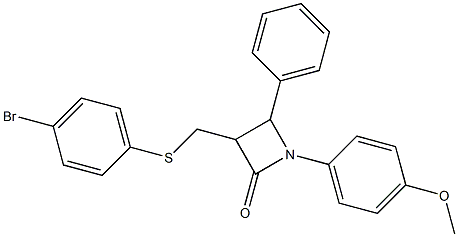 3-{[(4-bromophenyl)sulfanyl]methyl}-1-(4-methoxyphenyl)-4-phenyl-2-azetanone 结构式