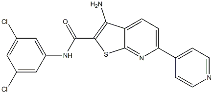 3-amino-N-(3,5-dichlorophenyl)-6-(4-pyridinyl)thieno[2,3-b]pyridine-2-carboxamide 结构式