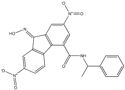 N4-(1-phenylethyl)-9-hydroxyimino-2,7-dinitro-9H-4-fluorenecarboxamide 结构式