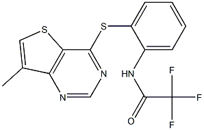 N1-{2-[(7-methylthieno[3,2-d]pyrimidin-4-yl)thio]phenyl}-2,2,2-trifluoroacetamide 结构式