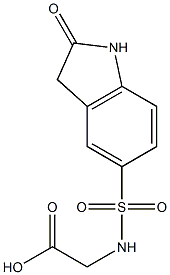 {[(2-oxo-2,3-dihydro-1H-indol-5-yl)sulfonyl]amino}acetic acid 结构式