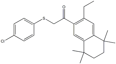 2-[(4-chlorophenyl)thio]-1-(3-ethyl-5,5,8,8-tetramethyl-5,6,7,8-tetrahydronaphthalen-2-yl)ethan-1-one 结构式