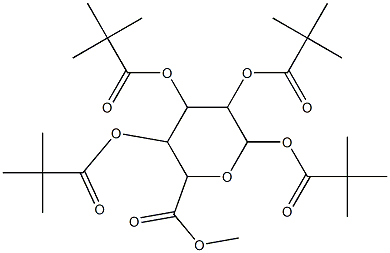 methyl 3,4,5,6-tetra[(2,2-dimethylpropanoyl)oxy]tetrahydro-2H-pyran-2-carboxylate 结构式