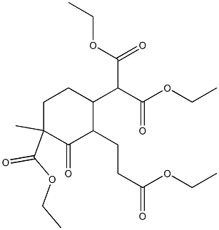 diethyl 2-[4-(ethoxycarbonyl)-2-(3-ethoxy-3-oxopropyl)-4-methyl-3-oxocyclohexyl]malonate 结构式