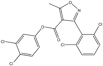 3,4-dichlorophenyl 3-(2,6-dichlorophenyl)-5-methylisoxazole-4-carboxylate 结构式