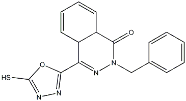 2-benzyl-4-(5-mercapto-1,3,4-oxadiazol-2-yl)-4a,8a-dihydrophthalazin-1(2H)-one 结构式