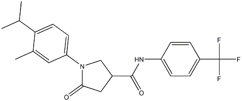 1-(4-isopropyl-3-methylphenyl)-5-oxo-N-[4-(trifluoromethyl)phenyl]-3-pyrrolidinecarboxamide 结构式