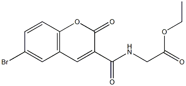 ethyl 2-{[(6-bromo-2-oxo-2H-chromen-3-yl)carbonyl]amino}acetate 结构式