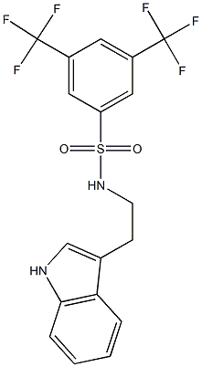 N1-[2-(1H-indol-3-yl)ethyl]-3,5-di(trifluoromethyl)benzene-1-sulfonamide 结构式