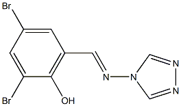 2,4-dibromo-6-[(4H-1,2,4-triazol-4-ylimino)methyl]phenol 结构式