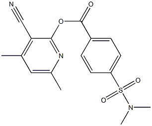 3-cyano-4,6-dimethyl-2-pyridinyl 4-[(dimethylamino)sulfonyl]benzenecarboxylate 结构式