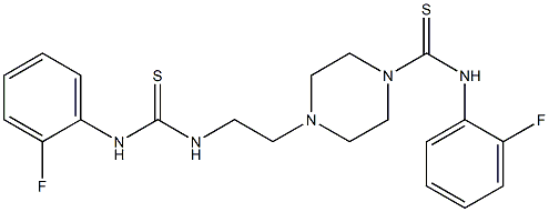4-(2-{[(2-fluoroanilino)carbothioyl]amino}ethyl)-N-(2-fluorophenyl)tetrahydro-1(2H)-pyrazinecarbothioamide 结构式