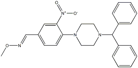 4-(4-benzhydrylpiperazino)-3-nitrobenzenecarbaldehyde O-methyloxime 结构式