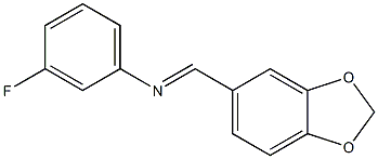 N1-(1,3-benzodioxol-5-ylmethylidene)-3-fluoroaniline 结构式