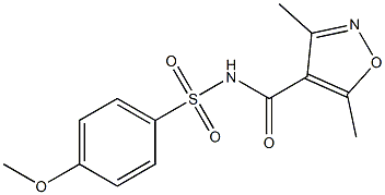 N-[(3,5-dimethyl-4-isoxazolyl)carbonyl]-4-methoxybenzenesulfonamide 结构式