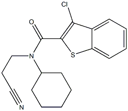 N2-(2-cyanoethyl)-N2-cyclohexyl-3-chlorobenzo[b]thiophene-2-carboxamide 结构式