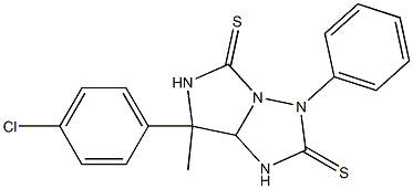 7-(4-chlorophenyl)-7-methyl-3-phenyldihydro-1H-imidazo[1,5-b][1,2,4]triazole-2,5(3H,6H)-dithione 结构式