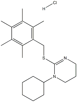 1-cyclohexyl-2-[(2,3,4,5,6-pentamethylbenzyl)thio]-1,4,5,6-tetrahydropyrimidine hydrochloride 结构式