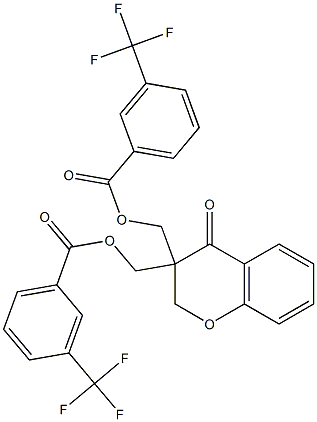 [4-oxo-3-({[3-(trifluoromethyl)benzoyl]oxy}methyl)-3,4-dihydro-2H-chromen-3-yl]methyl 3-(trifluoromethyl)benzenecarboxylate 结构式