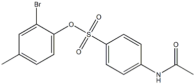 2-bromo-4-methylphenyl 4-(acetylamino)benzene-1-sulfonate 结构式