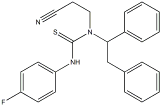 N-(2-cyanoethyl)-N-(1,2-diphenylethyl)-N'-(4-fluorophenyl)thiourea 结构式