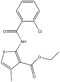 ethyl 2-[(2-chlorobenzoyl)amino]-4-methylthiophene-3-carboxylate 结构式