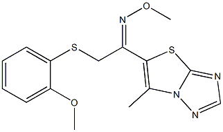 2-[(2-methoxyphenyl)sulfanyl]-1-(6-methyl[1,3]thiazolo[3,2-b][1,2,4]triazol-5-yl)-1-ethanone O-methyloxime 结构式