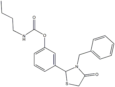 3-(3-benzyl-4-oxo-1,3-thiazolan-2-yl)phenyl N-butylcarbamate 结构式