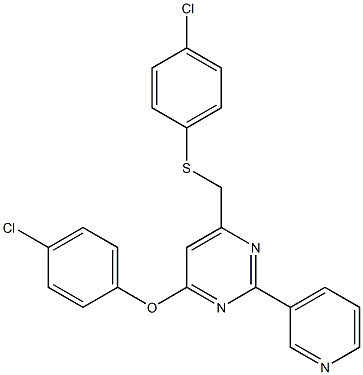 4-(4-chlorophenoxy)-6-{[(4-chlorophenyl)sulfanyl]methyl}-2-(3-pyridinyl)pyrimidine 结构式