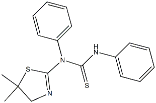 N-(5,5-dimethyl-4,5-dihydro-1,3-thiazol-2-yl)-N,N'-diphenylthiourea 结构式