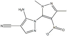 5-amino-4-cyano-1-(1,3-dimethyl-4-nitropyrazol-5-yl)pyrazole 结构式