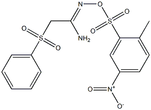 N'-{[(2-methyl-5-nitrophenyl)sulfonyl]oxy}-2-(phenylsulfonyl)ethanimidamide 结构式